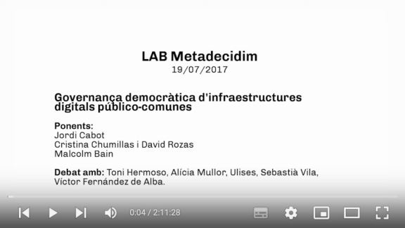  LAB Metadecidim. Governança d'infraestructures digitals 