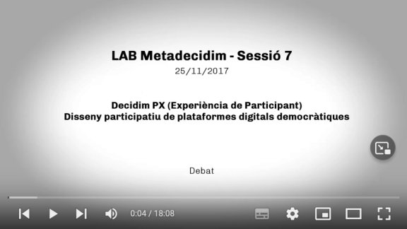  LAB Metadecidim - S7: disseny participatiu de plataformes digitals democràtiques 
