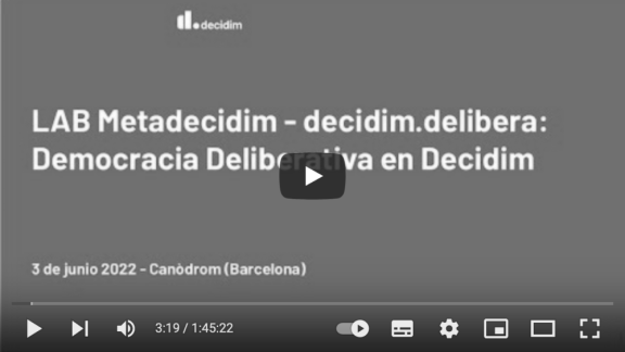  Lab Metadecidim: Democracia Deliberativa en Decidim 